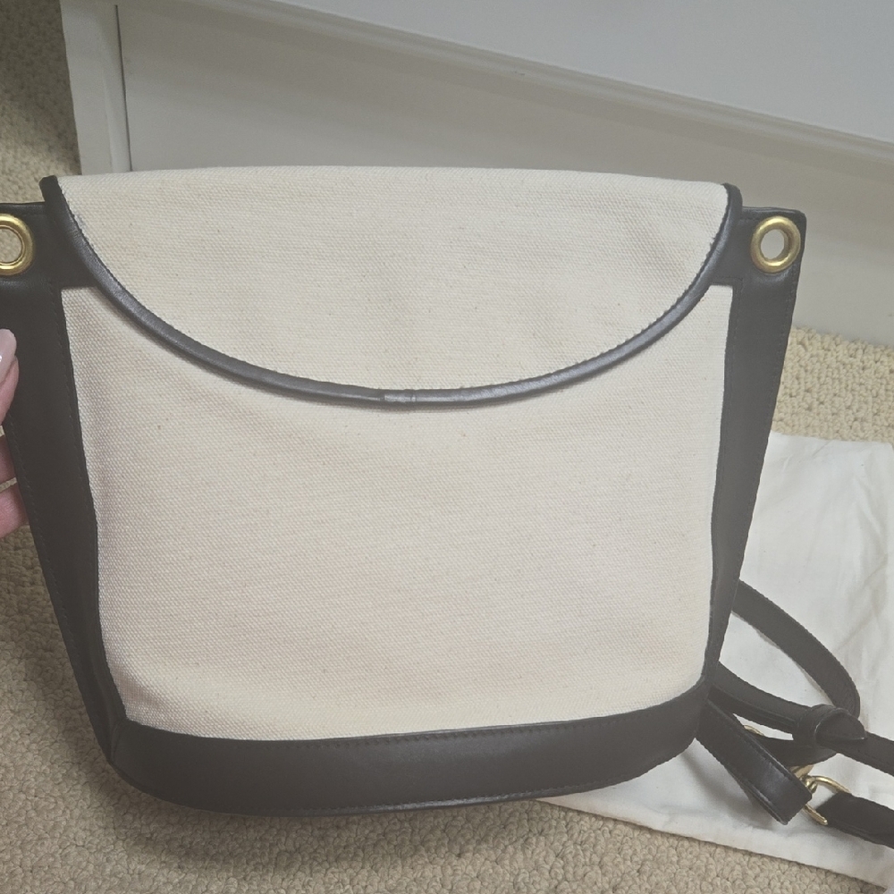 Shinola Cream and Black Crossbody Bag